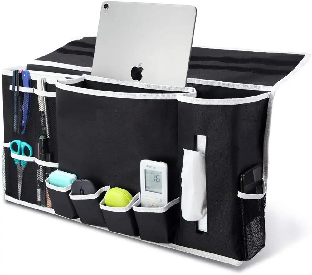 Heavy duty polyester magazine holder bedside storage organizer caddy bedside organizer caddy