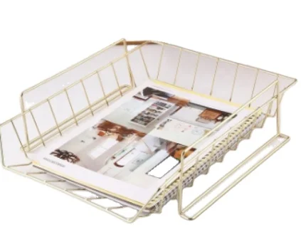 Office Supplies Metal Stackable File Document Letter Tray Organizer for Desk