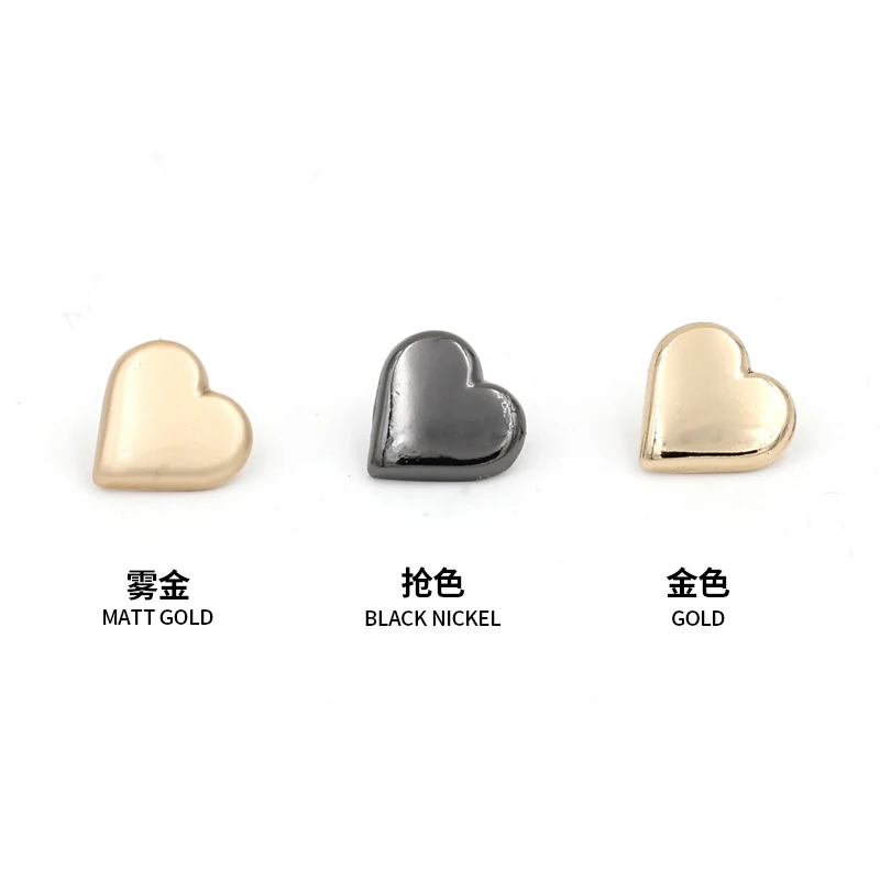 fancy heart shape metal button for blouses