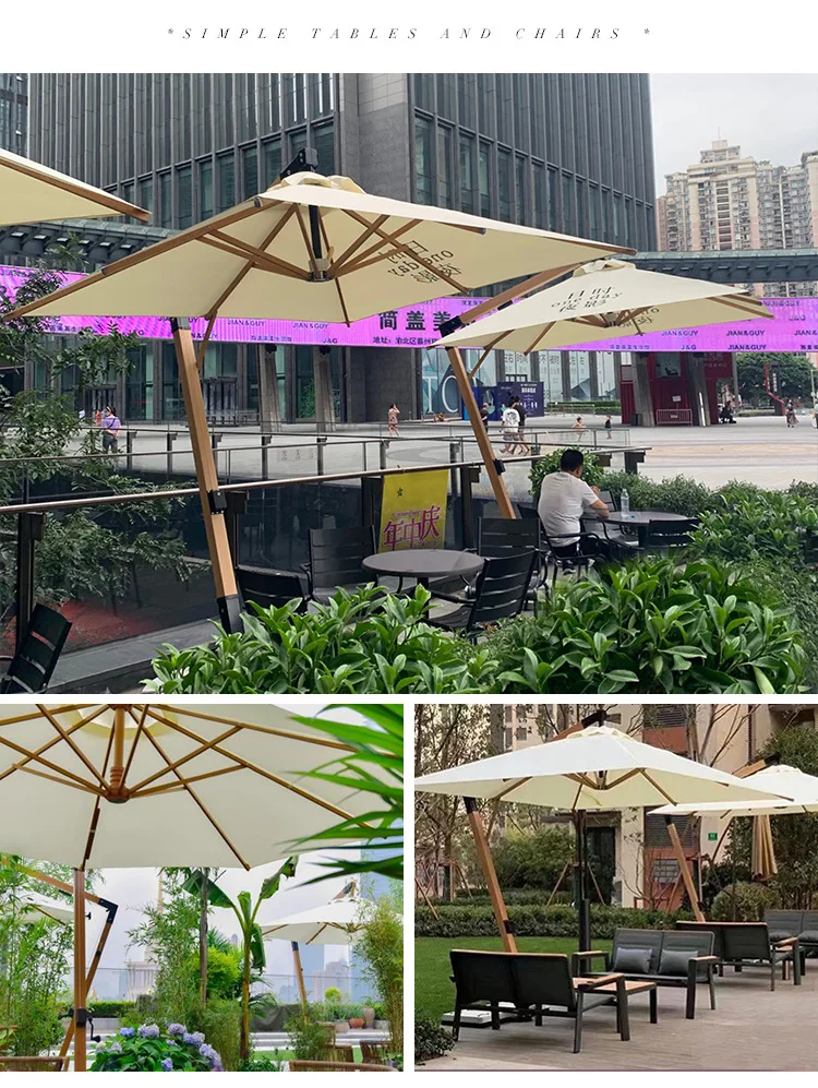 Aluminum cantilever patio custom commercial design parasol crank side pole garden sun patio beach outdoor umbrella