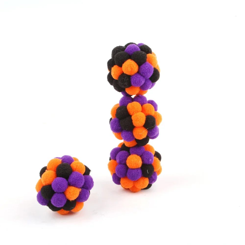 Orange Purple Black Halloween Pet Toy Sound Ball Interactive Small Glue Ball Dog Self-Pleasure Relief Bite-Resistant Molar Cat