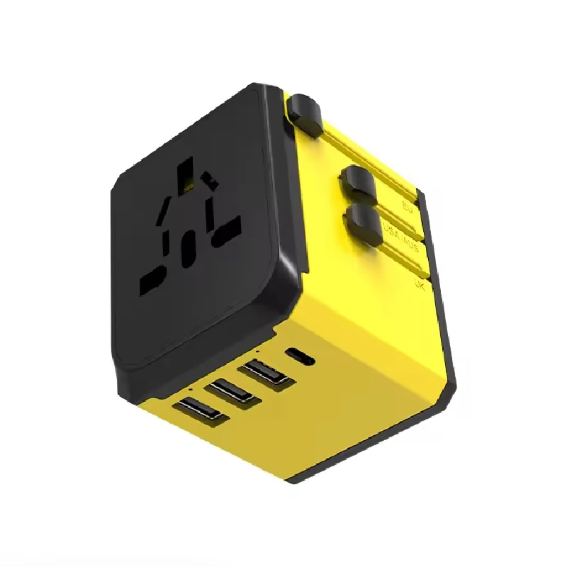Universal Type C + 4 USB Smart Charger Electrical Plug Socket ABS Travel Adapter