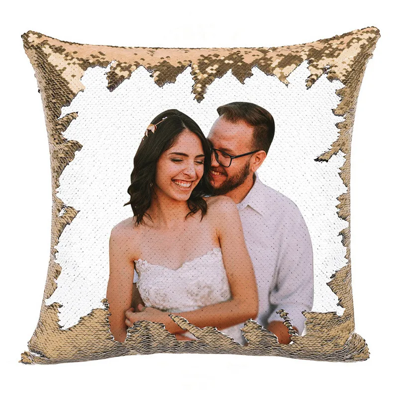 Decorative sublimation Pillow Case Sequins Pillow Covers sequin cushion cover 40*40CM