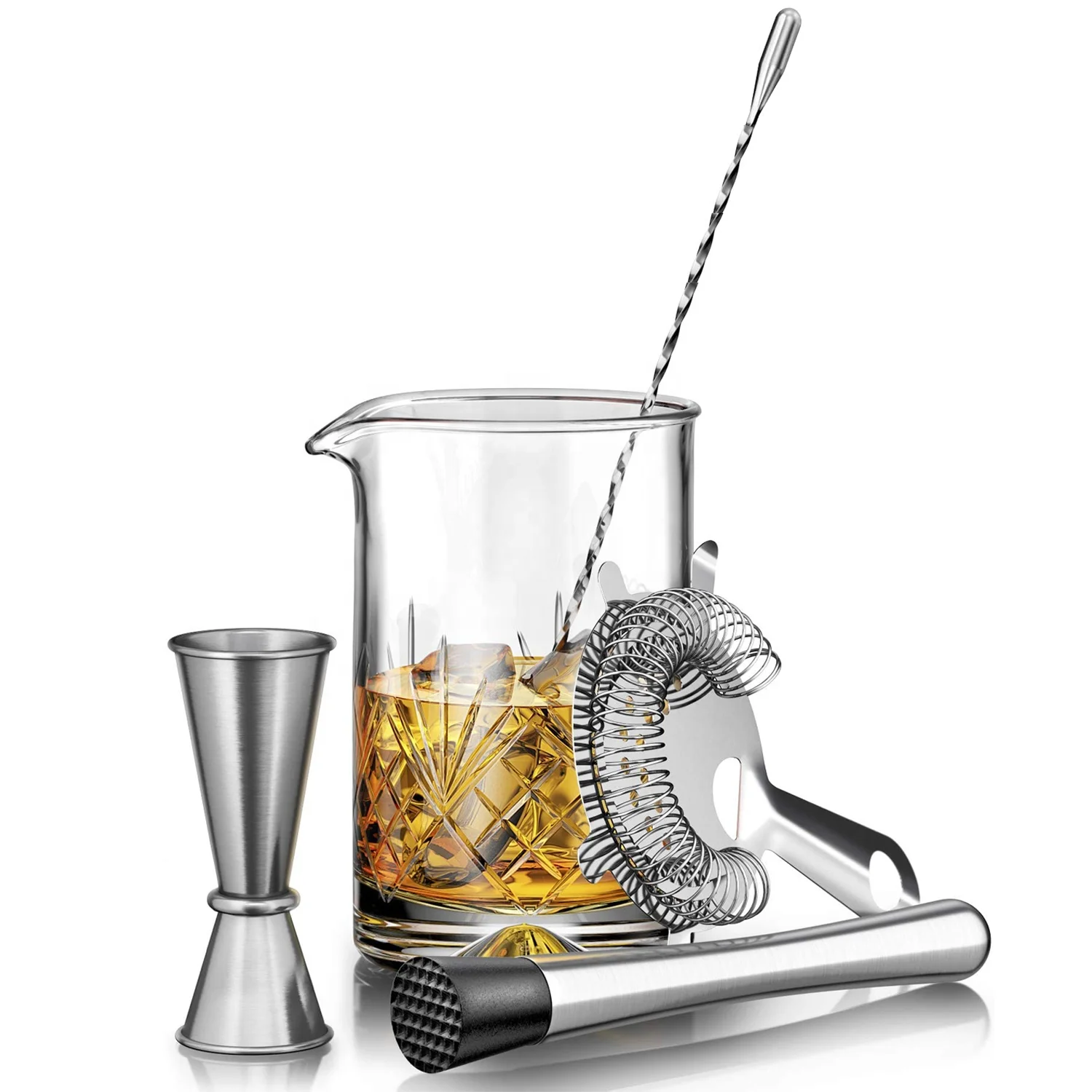 Wuyi Camol Factory Crystal Cocktail Mixing Glass Set Professional Margarita Mixer Drink Shaker for Cocktails