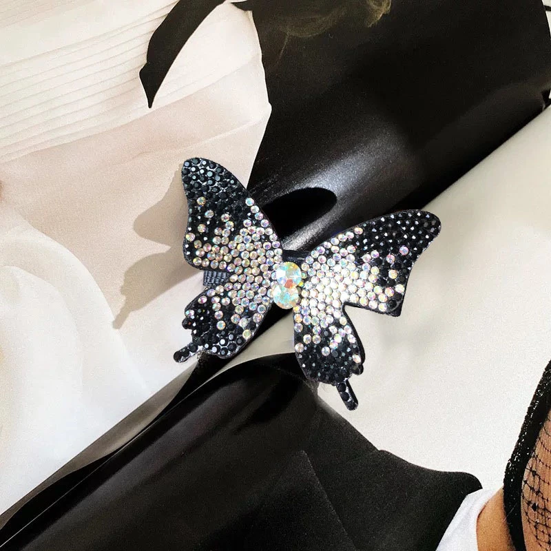  Необычные Бабочки заколки для волос аксессуары диаманта Bling Бабочка заколка