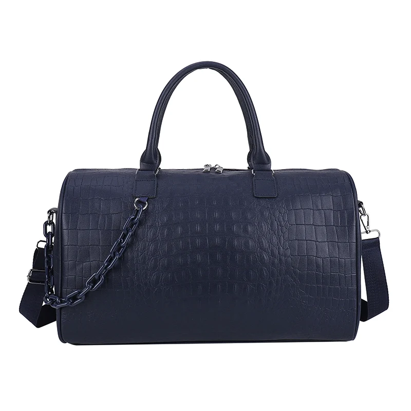 Large gym sports storage water resistant pu leather travel duffle bag tote casual travel bag vegan leather duffle bag