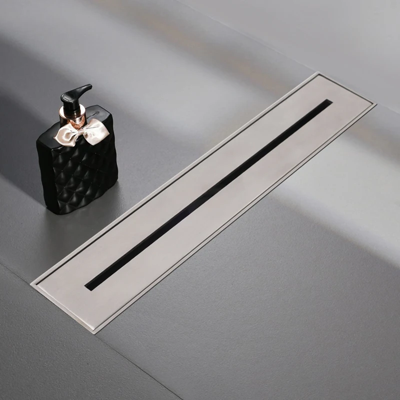 Factory Supply Stainless Steel Anti-Odor Conceal Long Square Shower Bathroom Drainer Thicken Floor Drain Tile Insert Drains
