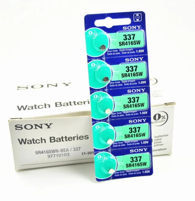 high quality cheap delivery  1.55V Silver Oxide 337 sr416sw watch batteries for sony murata maxell