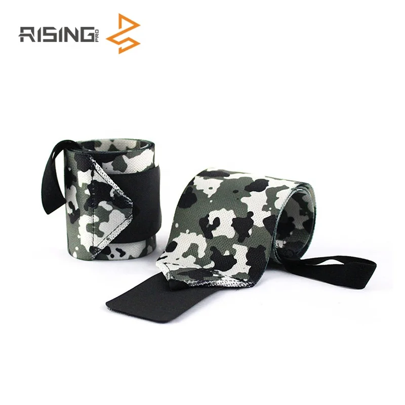 Rising Camouflage sports wristband power with nylon winding fitness weight lifting wristband  weightlifting wrist straps