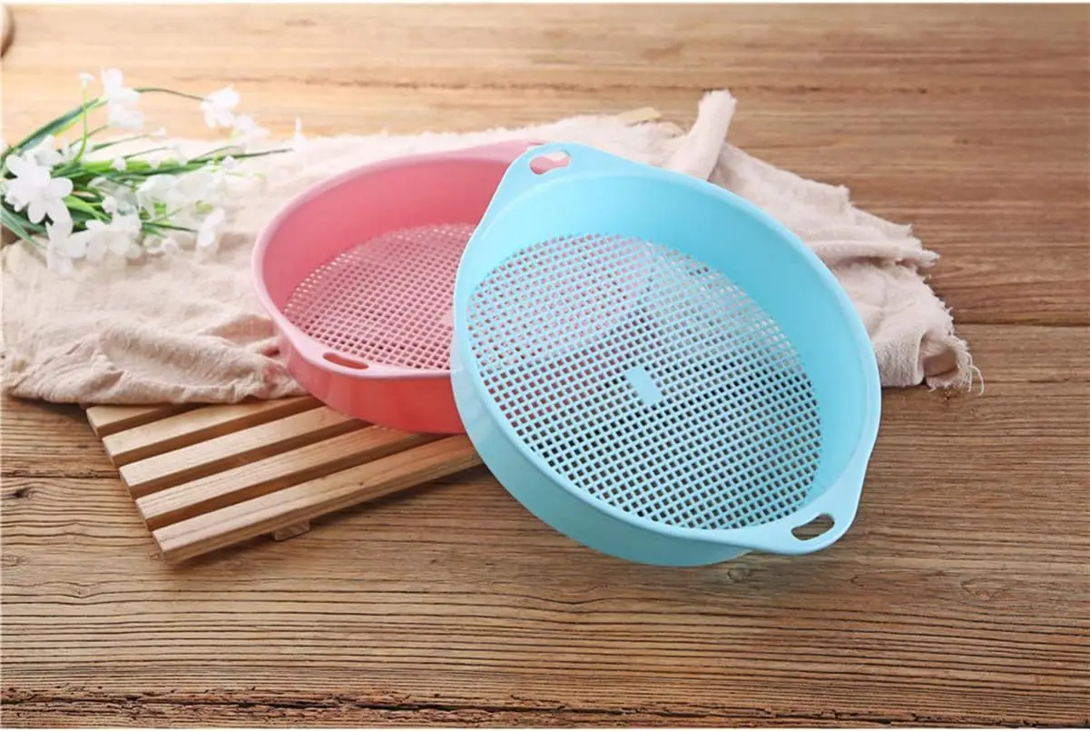 Plastic Mesh Screen Sifting Pan Garden Potting Sieve Plastic Riddle Soil Sieve