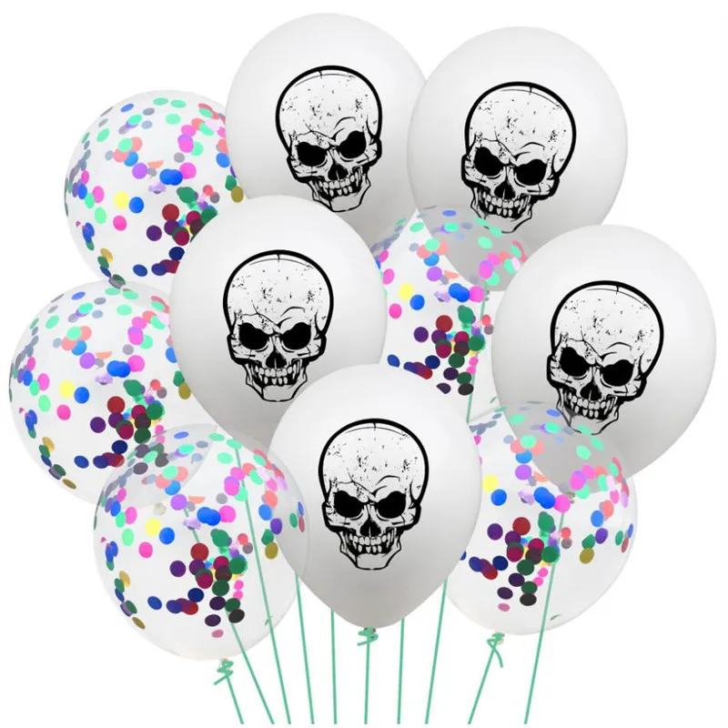 Halloween  Latex Balloon Set White Red Orange Halloween Party Crossborder Monopoly Customized Color  Halloween