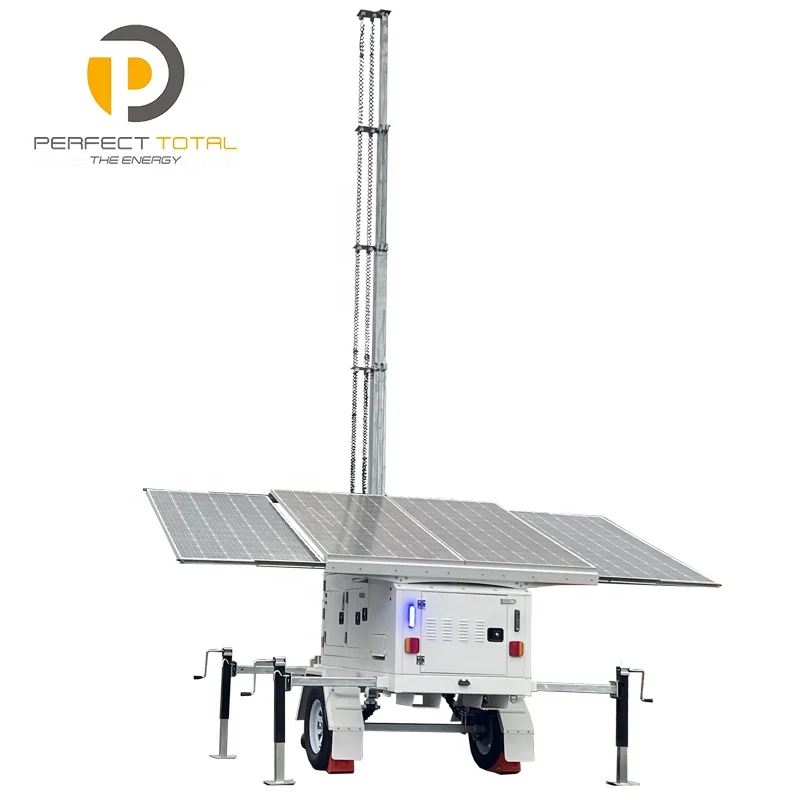 Outdoor mobile trailer wireless cctv camera light tower solar light tower