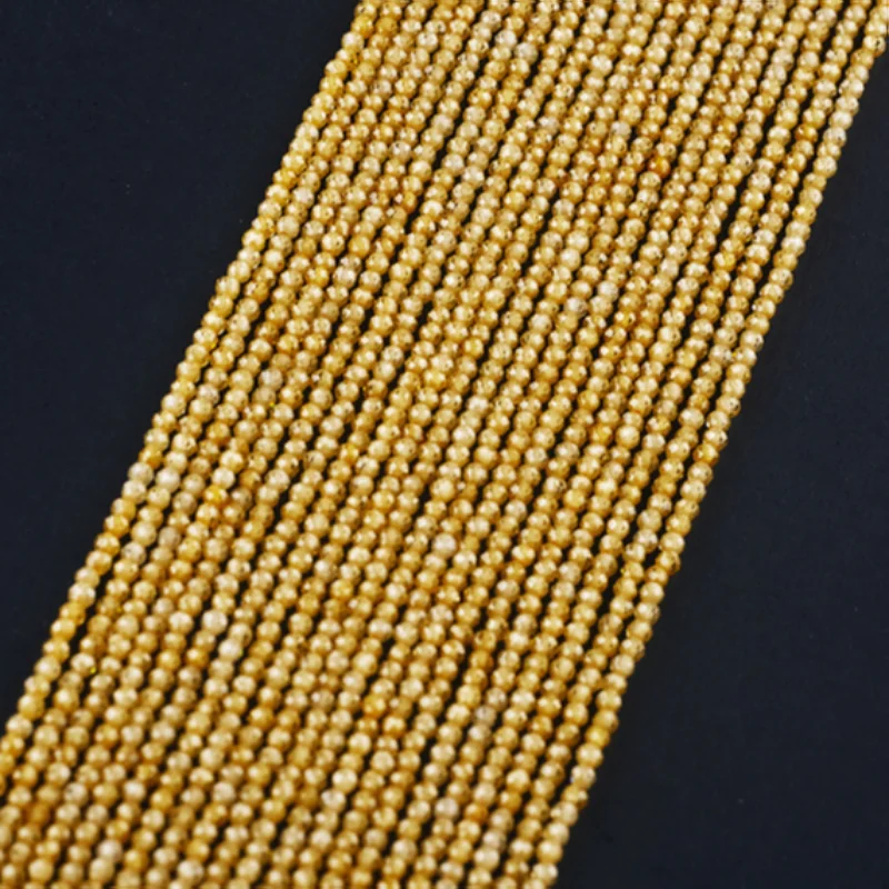 Natural glass zircon cut beads 2~4mm super flash faceted DIY hairpin tassel ancient hand string necklace material