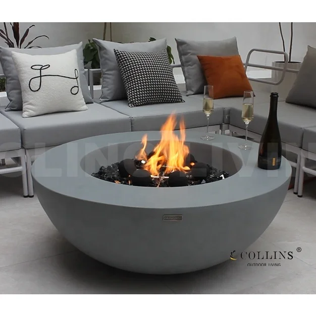 COLG001Outdoor Furniture Fire Table Concrete Outdoor Round Propane Gas Fire Pit for Garden Patio