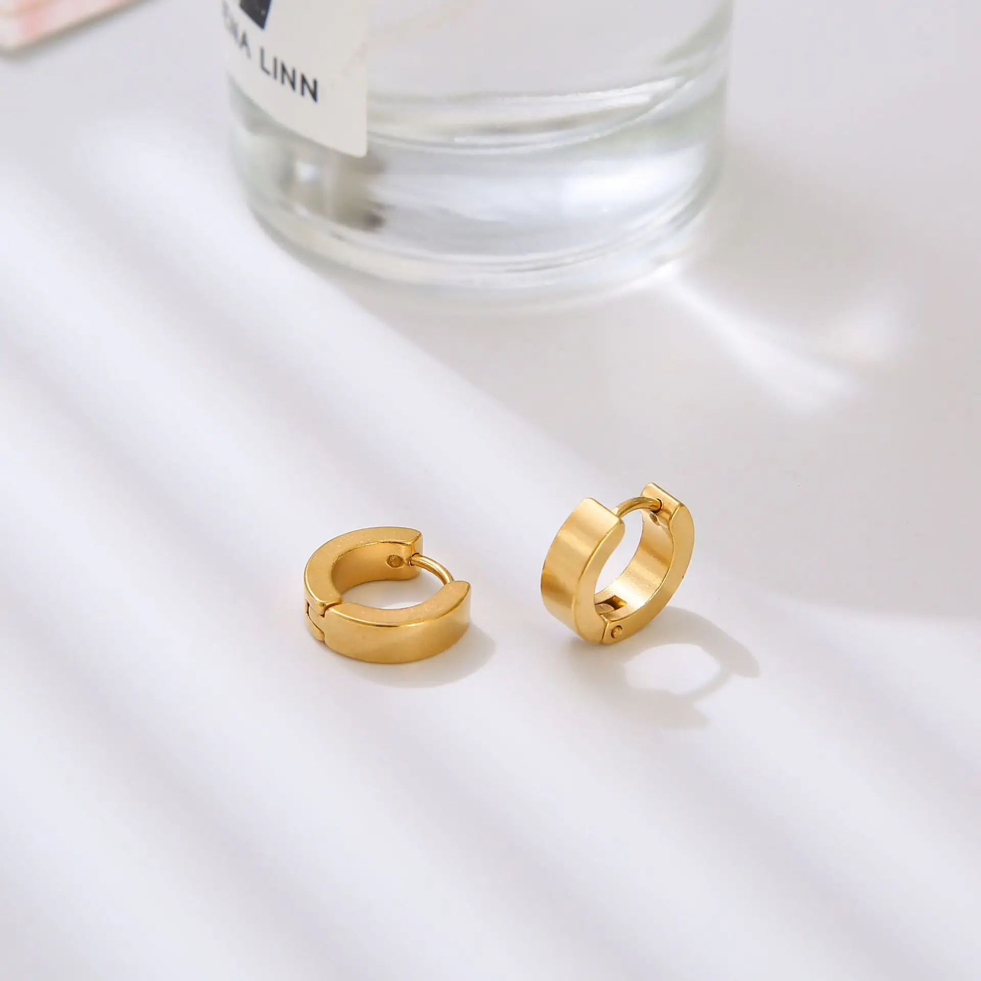 Black Earrings Boys Earrings Custom Stainless Steel Wholesale Custom Hot Sale Colorful Hip Hop Ear Clip Ears Mens Trendy Opp Bag