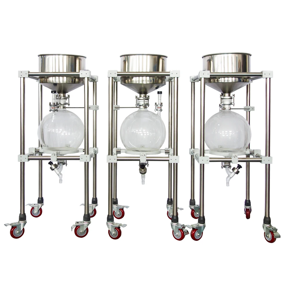 Lab Pilot plant scale vacuum filtration  funnel and glass collection flask for separator and nutsche filter
