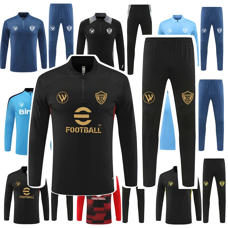 2024 soccer Tracksuit Soccer wear UNITED Long sleeve half zip MILAN Training Suits Kit Jersey tracksuit ropa deportiva hombre