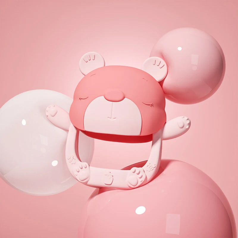 Baby Anti-eating Hand Teether Kids Silicone Toys BPA Free  Infant Chew Teething Toys Hand Protection 0-12Month Soft baby teether