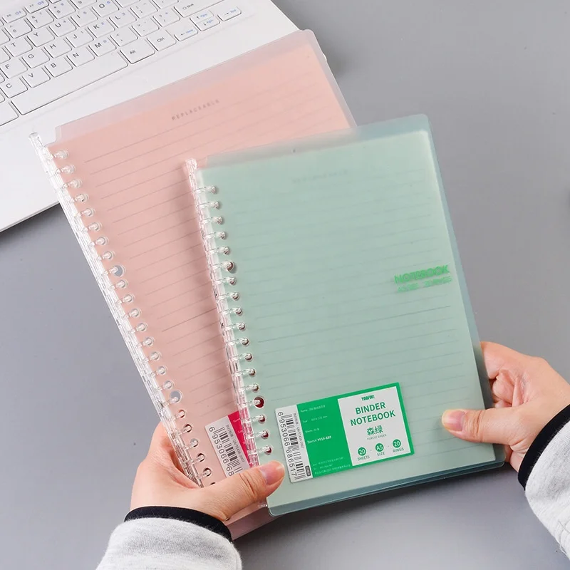 A5 B5 Plastic PP Soft Cover Journal Business Office Diary Coil Spiral Sketchbook Loose Leaf Refillable Binder Notebook