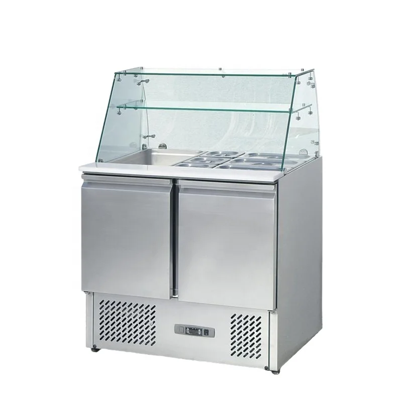 2 doors Marble Table Salad Worktable Chiller / Sandwich Worktable / Sandwich refrigerated worktop