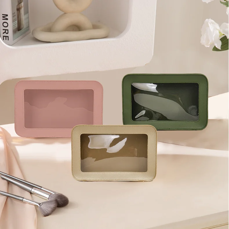 Custom Wholesale PVC PU Leather Personalized Zipper Makeup Organizer Bag Cosmetic Bag Toiletry Pouch for Women