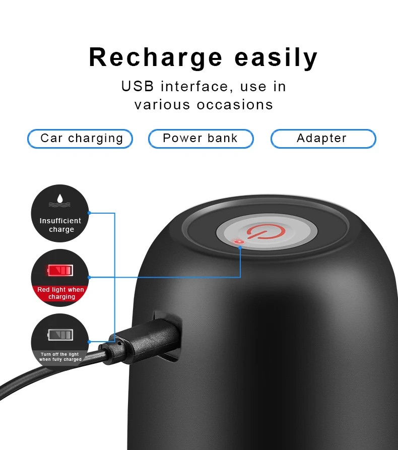 USB 20 Litre 5 Gallon Bottled Drinking Water Automatic Portable Pump Water Dispensers