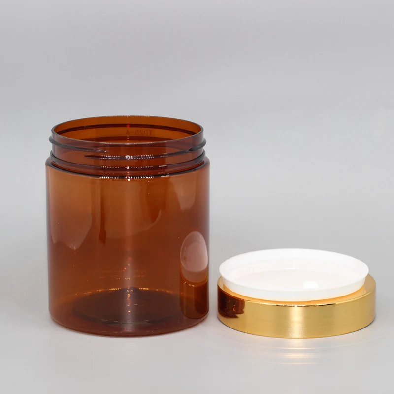HOT SALE 150ml 250ml 500ml Amber Clear Black Cosmetic Packaging Containers Body Butter Hair Gel Container Plastic Pet Jars