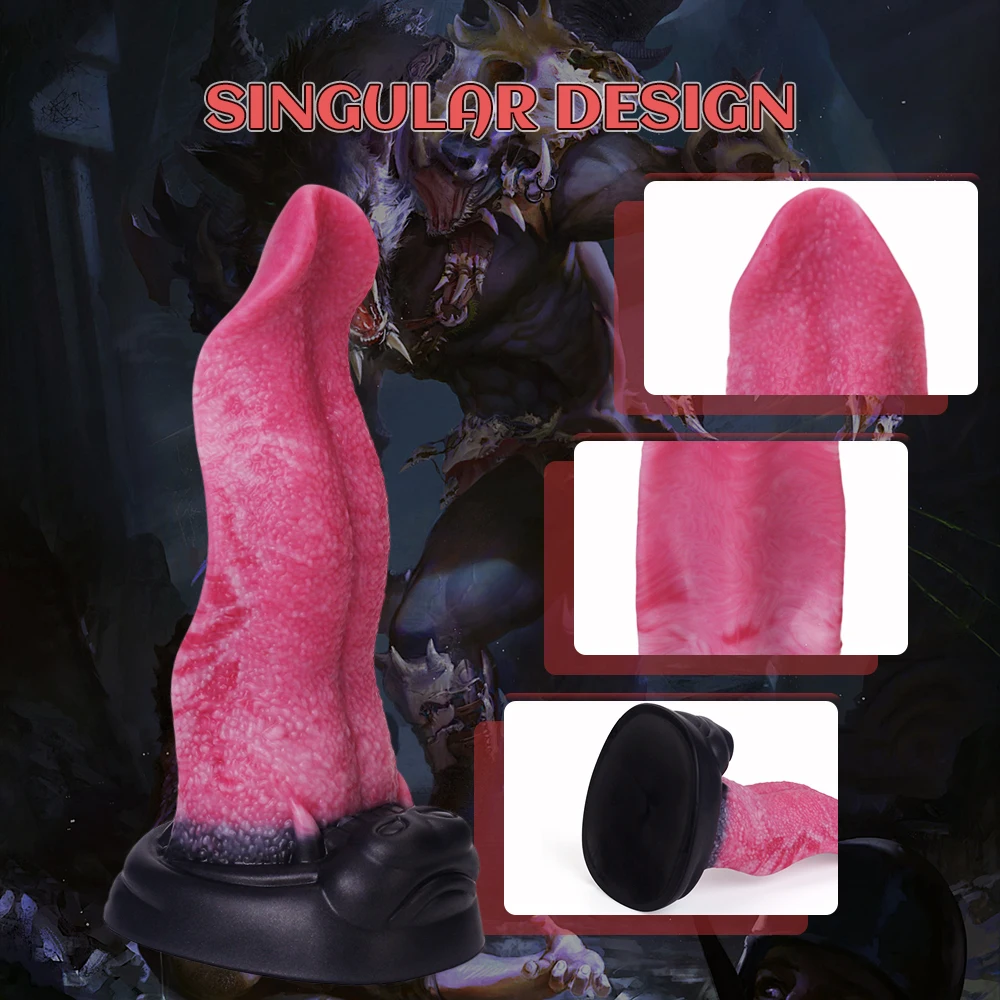 7inch Realistic Silicone Tongue Dildo Monster Cock for Anal and Riding Pleasure Anal Sex Toy for Women Men Couple Masturbation