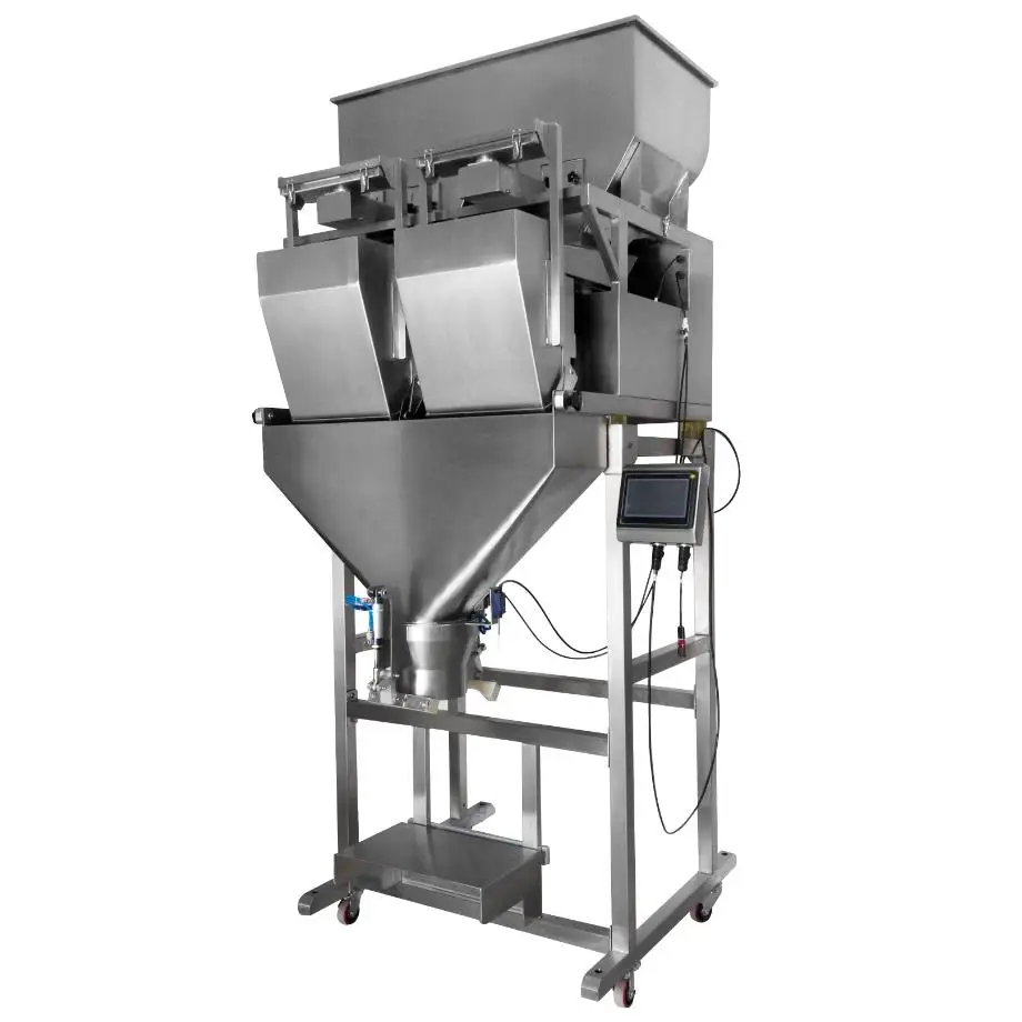 2 head linear weigher 3L hopper filling machine seasoning powder seed  linear weigher packing machine