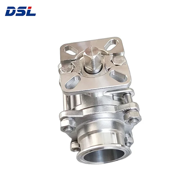 High Quality PN64 Stainless Steel High Mounting 3PC Ball Valve For Food Beverage, Milk etc