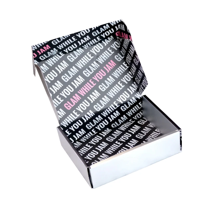 Free Sample Bulk Recyclable Shipping Silver Hair Extension Clothing Cosmetic Packaging Corrugated Gift Box