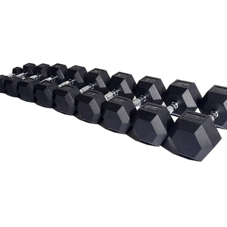 
Fitness Equipment Round Head Rubber Dumbbell Hex Coated Dumbbell Dumbbell Centralized 