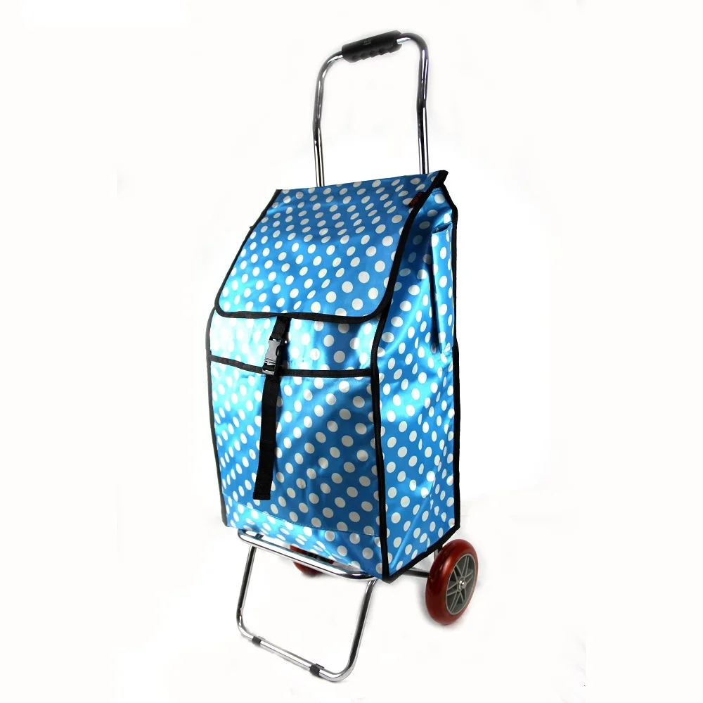 Folding grocery cart wire shopping portable cart for groceries with wheels