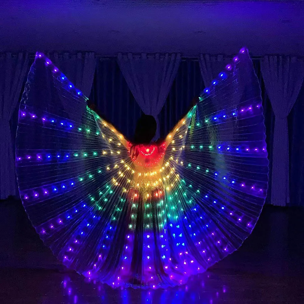 Light Up Led Isis Wings Belly Dance Carnival Rave Costumes Outfitsfor Women Adults
