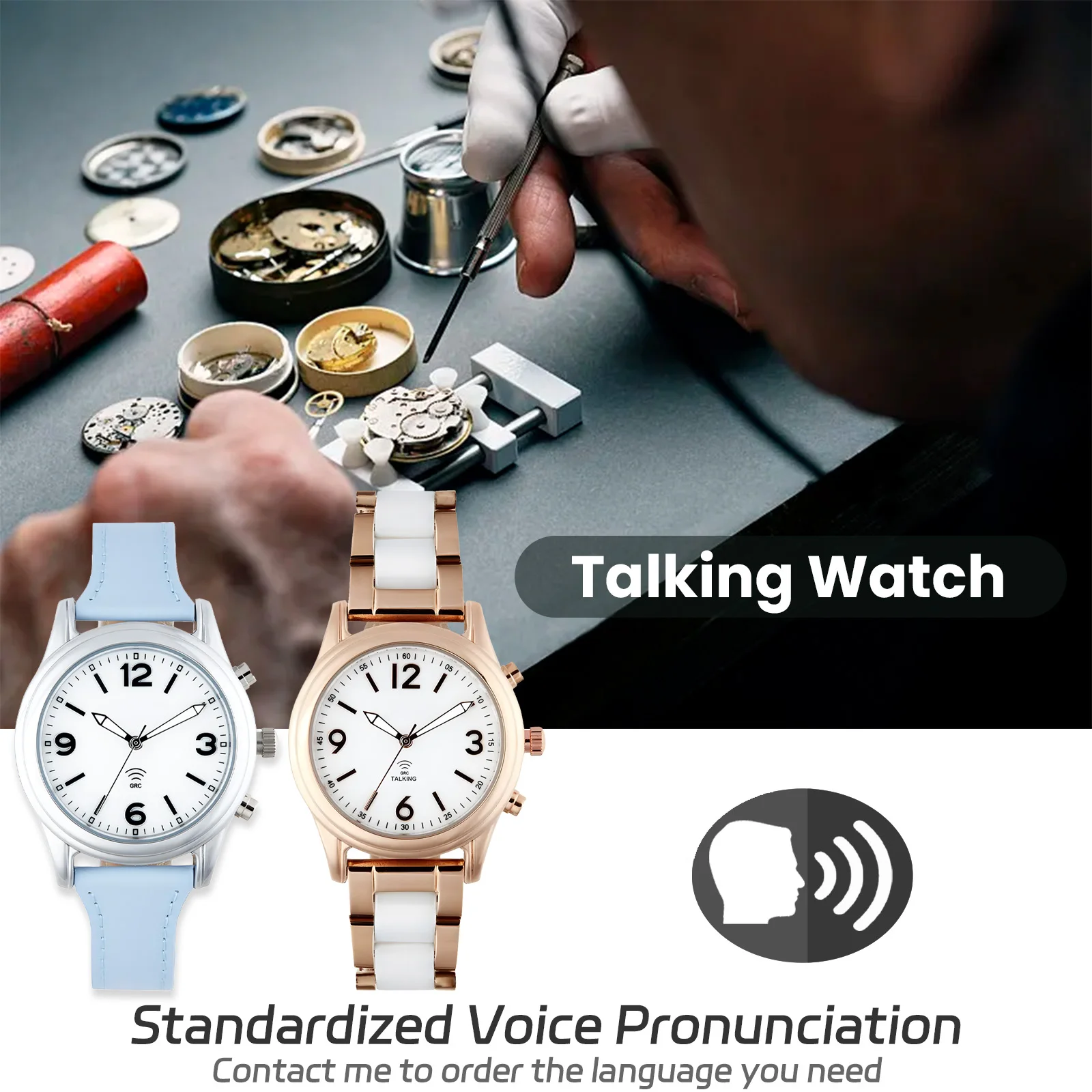 Digital Talking Watch for Ladies with American Accent Voice  speak time for Visually impaired, Elderly or Blind People