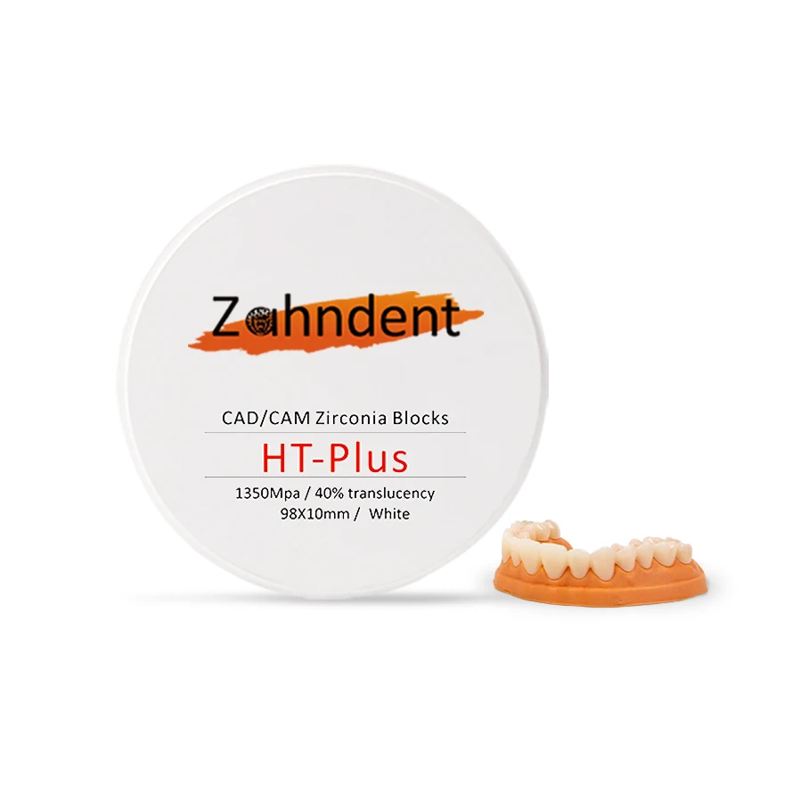 Zahndent 98 95 92mm zirconia block HT zirconia disc cad cam dental lab ceramic disc