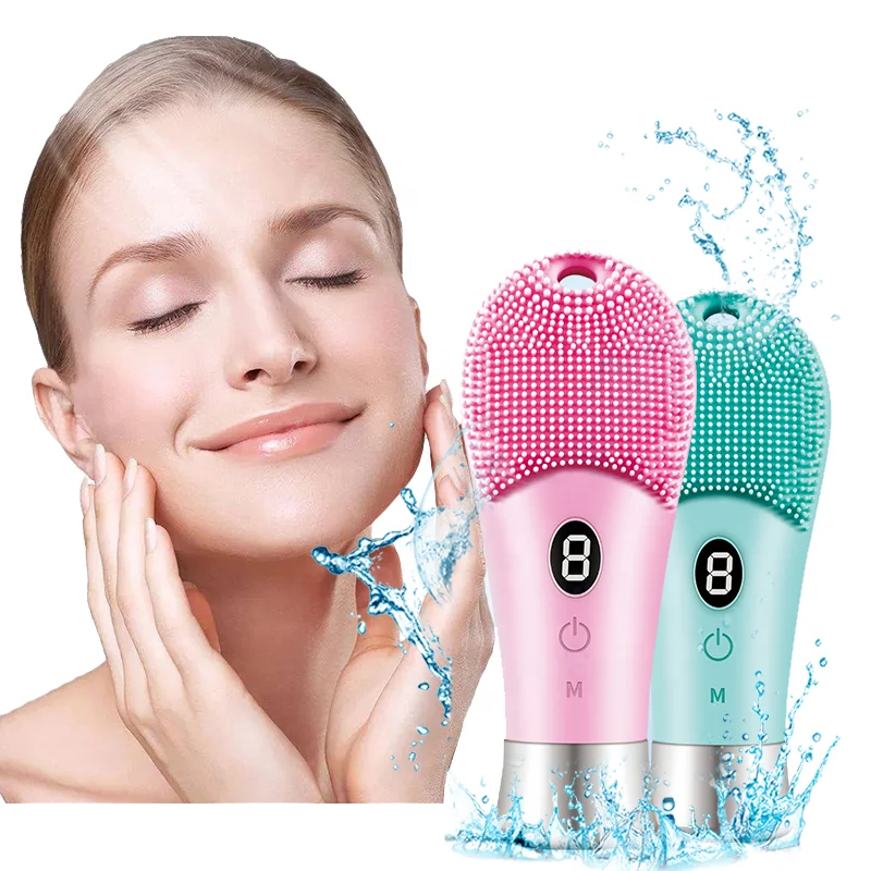 Hot Sell Home Use Beauty Equipment Silicone Sonic Face Cleanser Massage Brush Electric Waterproof Facial Cleansing Brush