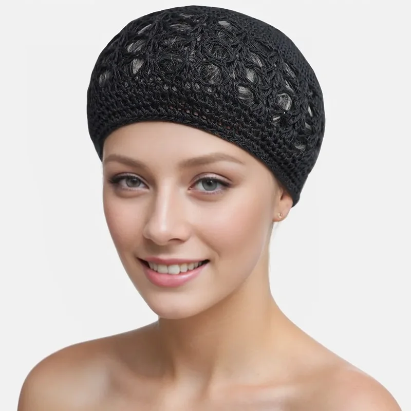 Hair Accessories Hair Snood Knit Kufi Caps Elastic Crochet Beanie Kufi Hat For Men Women