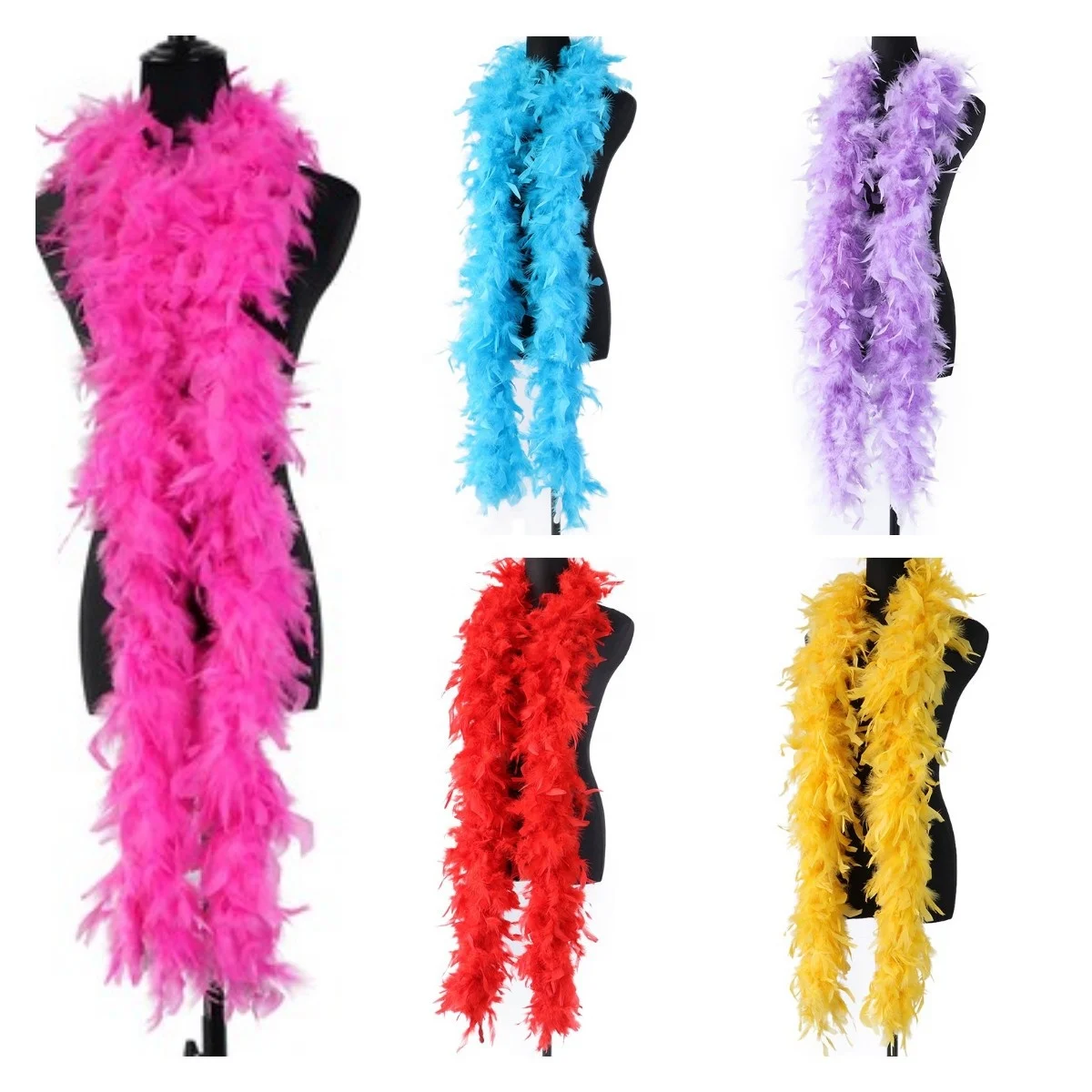 Wholesale 2 Meters 60g Chandelle Boa Turkey Feather Boa Party Boa For Christmas Kids Birthday Party Decorations
