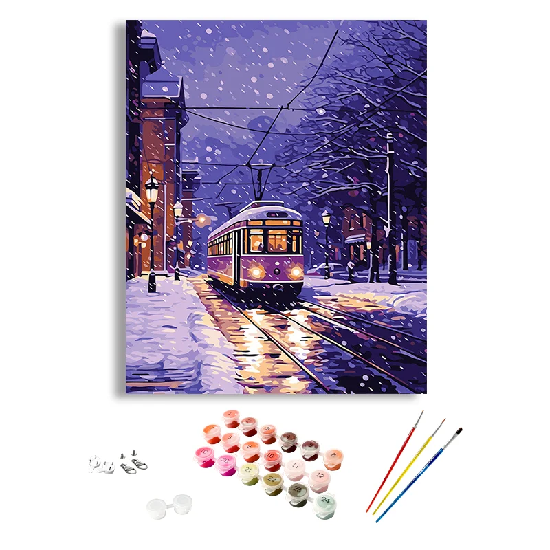 Wholesale New Design Painting By Numbers Winter Landscape DIY Paint By Number Modern Painting By Numbers Art For Home Decoration