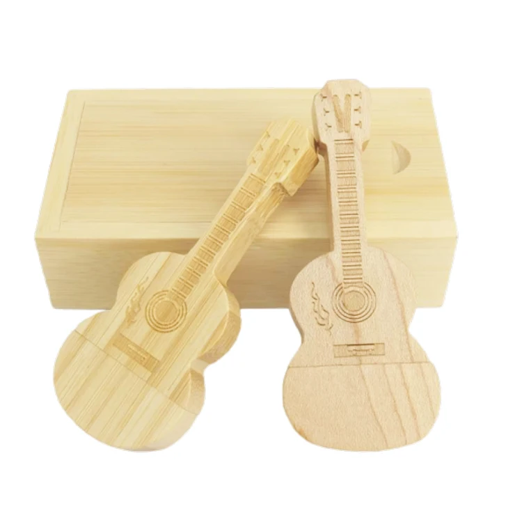 Large Capacity Wholesale Wood Guitar Pendrive 4Gb Usb Flash Drives 32Gb 16Gb Memory Stick 128Gb 64Gb Usb De Memoria Flash