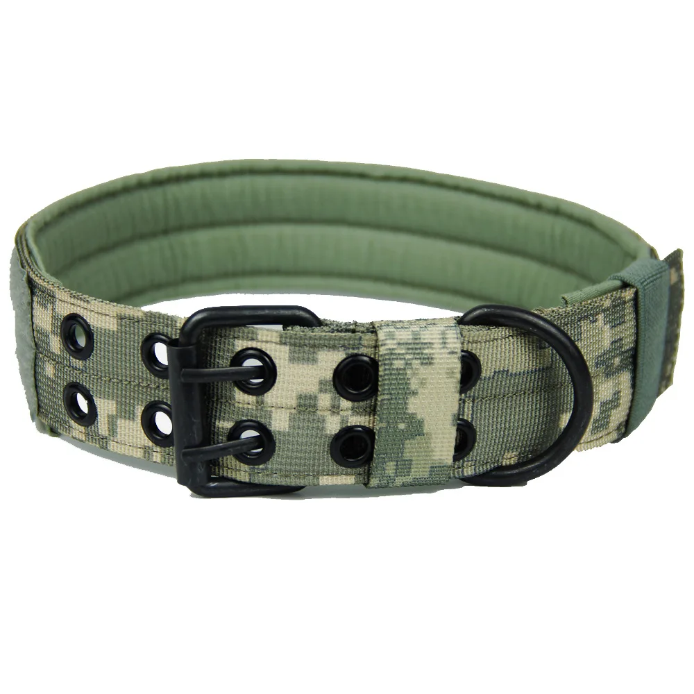 Five stop adjusting pin buckle tactical dog collar training nylon dog collar tactical dog vest