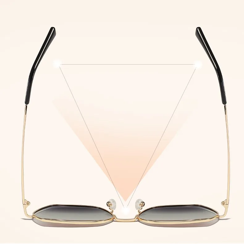Frame Hexagon Front Sunglasses Unisex Driving Leisure Gradient Polarized Sunglasses Custom Shades Manufacturers Wholesale Metal