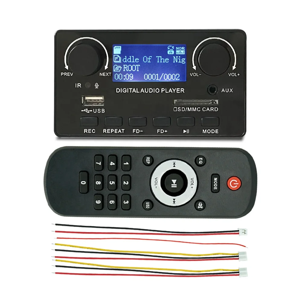 MP3 Decoder Board FM Radio USB Kit APE BT Wireless Audio Speaker MP3 Player Module With Volume Knob LCD Screen Display