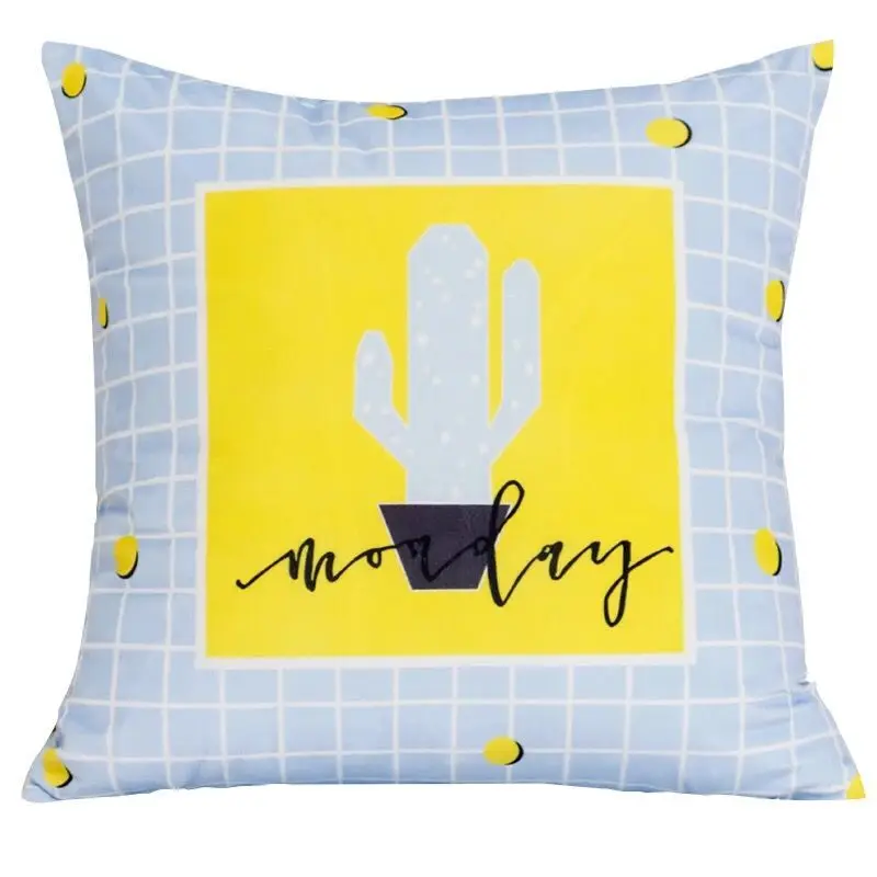 45x45 Geometry Ink Pattern Abstract Pillowcase Nordic Green Decorative Sofa Cushions throw block print linen Pillows Cover