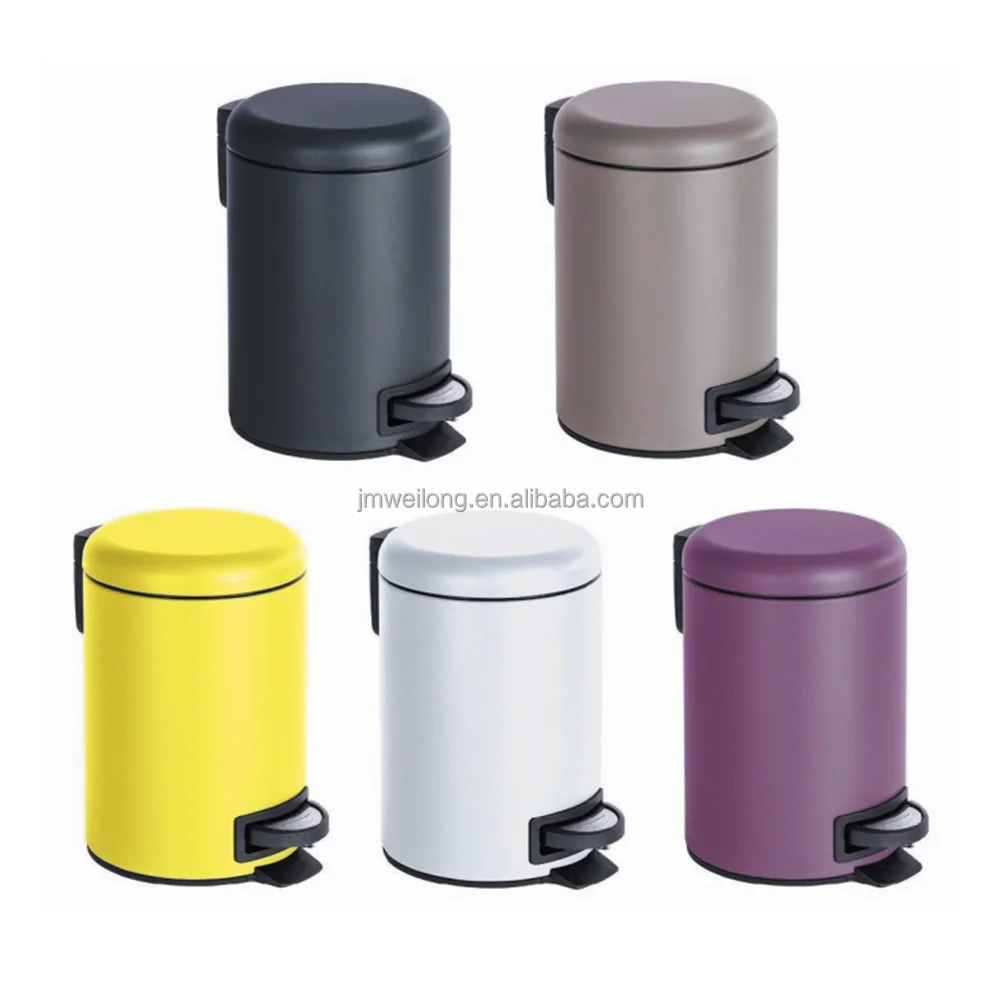 Круглое маленькое металлическое ступенчатое мусорное ведро на 5 литров мини-корзина для отходов с отверстием губ со съемным вкладышем ванной спальни кухни