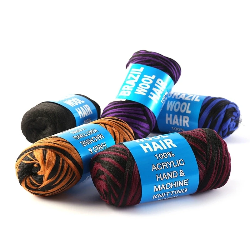 100% Acrylic Brazilian Wool Yarn 70g Fibers For Hair Crochet