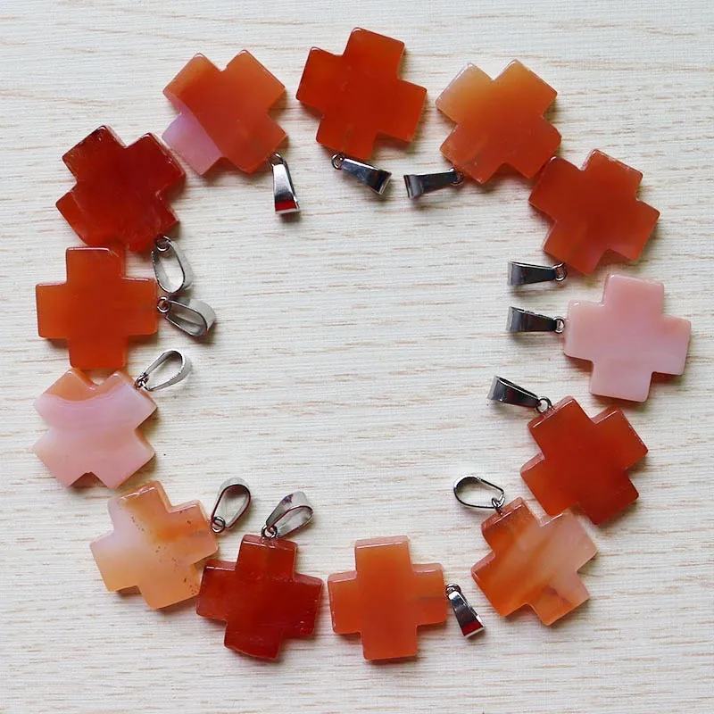 Natural crystal bracelet earrings accessories Natural crystal healing stones gemstone necklace cross pendant