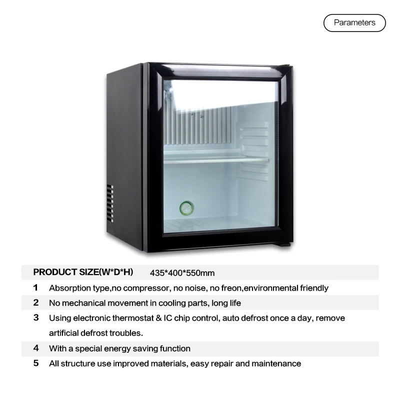 Hotel 30L Electronic Control Hotel Mini Bar,Compressor Refrigerator With Stainless Steel Door