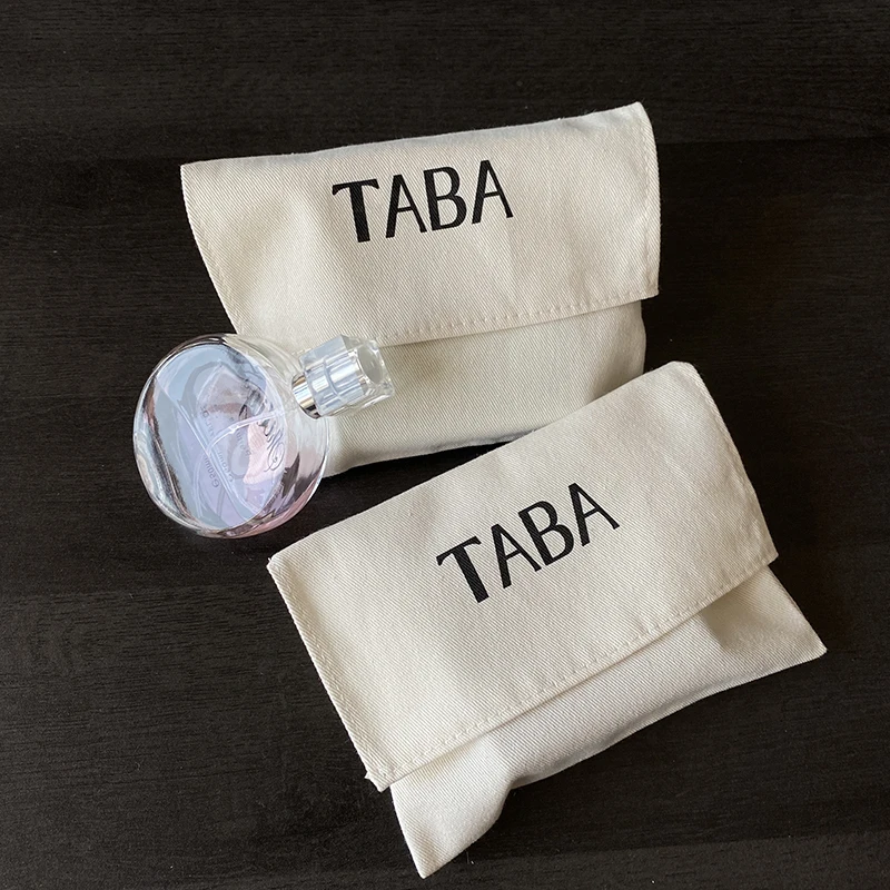 Customized Natural Twill Cotton Envelope Bags Organic Flap Cotton Pouch For Fake Eyelashes